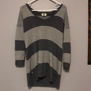 Grey striped long sweater
